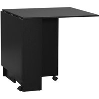 HOMCOM Klappbarer Küchentisch Esszimmermöbel auf Rollen 75 x 140 x 74 cm 2 integrierte Regale in Schwarz Aosom HOMCOM Klappbarer Küchentisch Esszimmermöbel auf Rollen 75 x 140 x 74 cm 2 integrierte Regale in Schwarz Aosom von HOMCOM