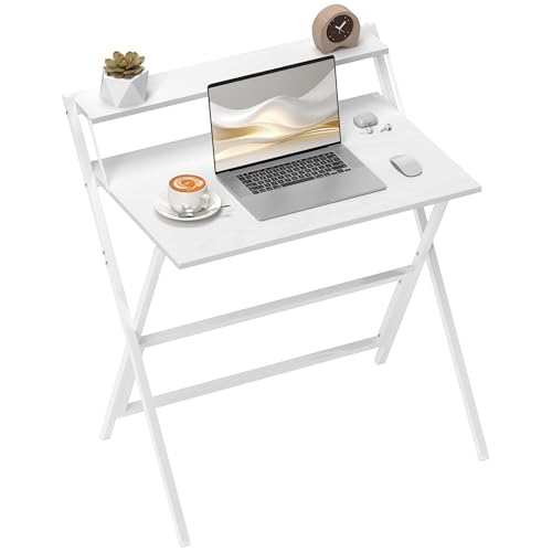 HOMCOM Klappbarer Schreibtisch Computertisch 75,5 x 50 cm mit Aufbewahrungsregal, Computertisch Schreibtisch für Schlafzimmer, kleine Räume, weiß HOMCOM Klappbarer Schreibtisch Computertisch 75,5 x 50 cm mit Aufbewahrungsregal, Computertisch Schreibtisch für Schlafzimmer, kleine Räume, weiß von HOMCOM