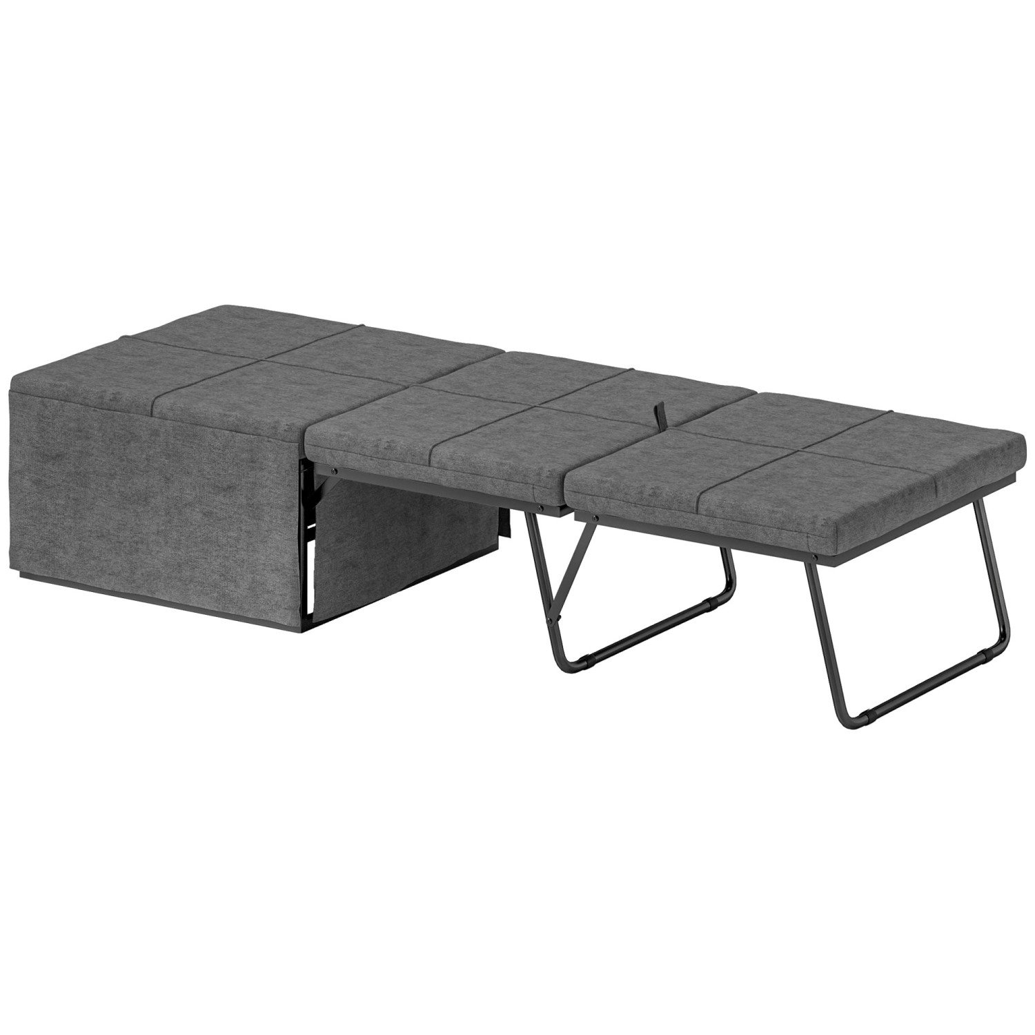 HOMCOM Klappbett Polyester Metall Grau 190L x 69B x 38,5H cm HOMCOM Klappbett Polyester Metall Grau 190L x 69B x 38,5H cm von HOMCOM