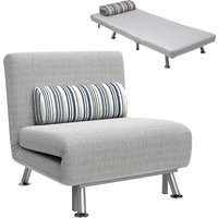 HOMCOM Klappbett  Schlafsessel & Gästebett, Schlafsofa Faltmatratze, Metall, Grau, 75x70x75cm  Aosom von HOMCOM