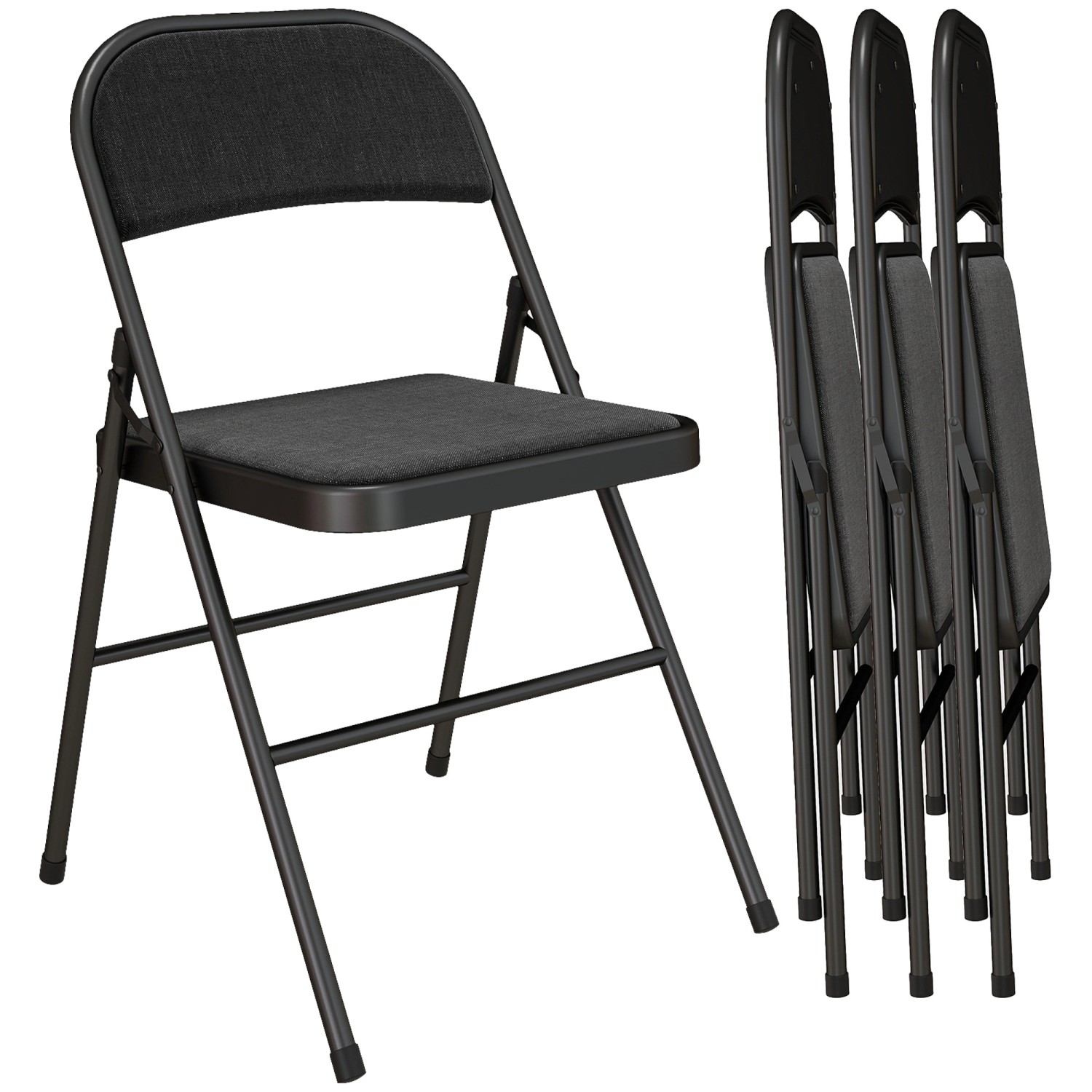 HOMCOM Klappstuhl Polyester 46L x 45B x 78H cm Schwarz von HOMCOM