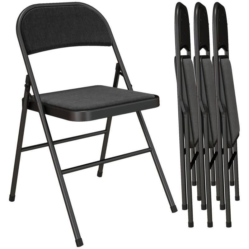 HOMCOM Klappstuhl Polyester 46L x 45B x 78H cm Schwarz von HOMCOM