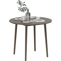 HOMCOM Klapptisch, runder Küchentisch für 4 Personen mit 2 Klappflügeln, modernes Design, für kleine Räume, Ø 89 x 73,5 cm, Grau   Aosom von HOMCOM