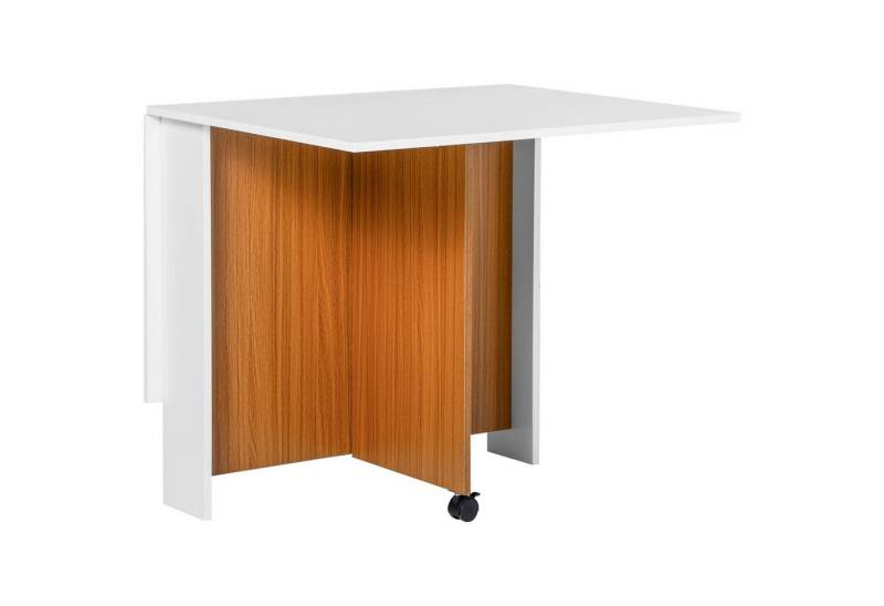 HOMCOM Klapptisch Esstisch Mobiler Schreibtisch mit klappbarer Arbeitsplatte (Küchentisch, 1-St., Esszimmertisch), für Küche Weiß von HOMCOM