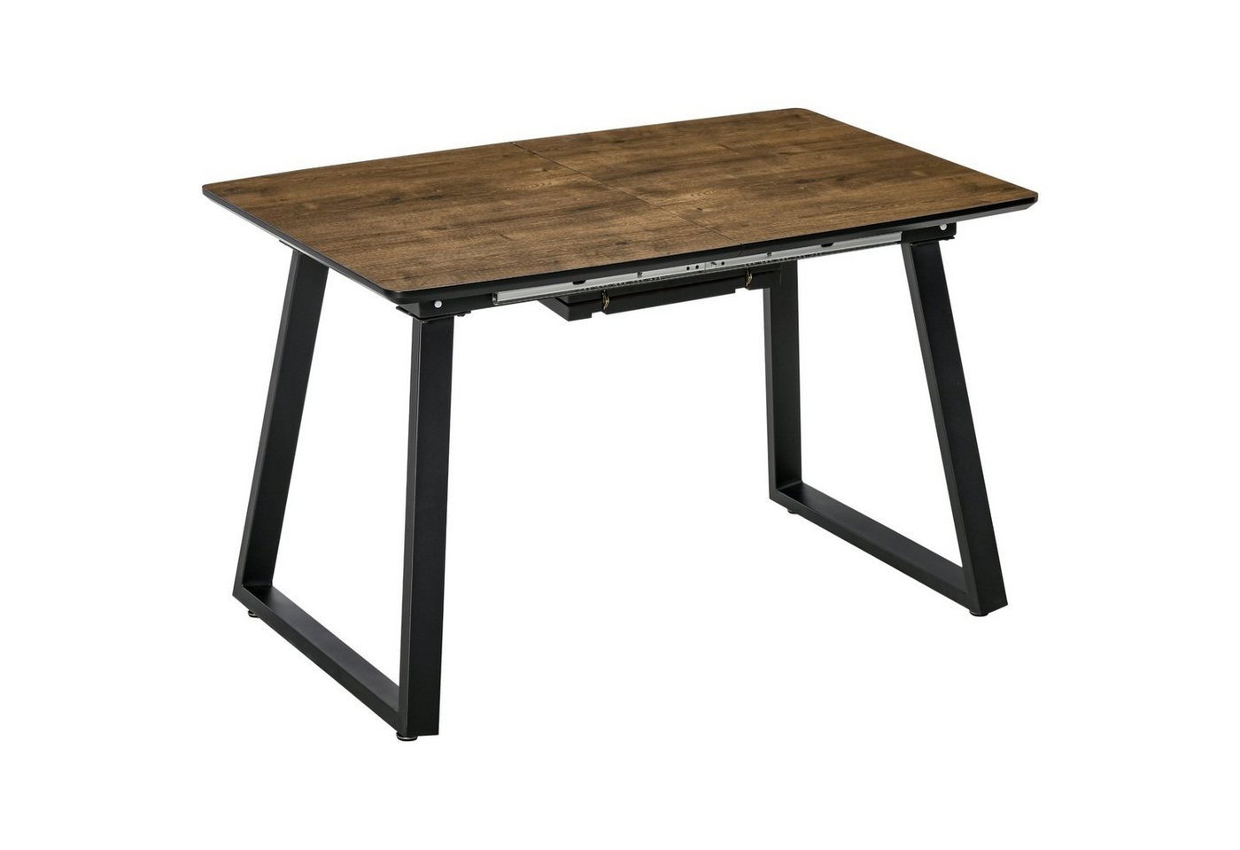 HOMCOM Klapptisch Esszimmertisch aus Metallgestell (Beistelltisch, 1-St., Küchentisch), Braun 120 x 80 x 76 cm von HOMCOM