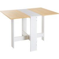 HOMCOM Klapptisch Schreibtisch Arbeitsstation Beistelltisch Esstisch Eiche Weiß L103 x B76 x H73,5 cm, platzsparend & vielseitig   Aosom.de von HOMCOM