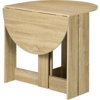 HOMCOM Klapptisch für Küche Esszimmer 2 Klappen - Ausziehtisch oval - in Eichenholz   Aosom von HOMCOM