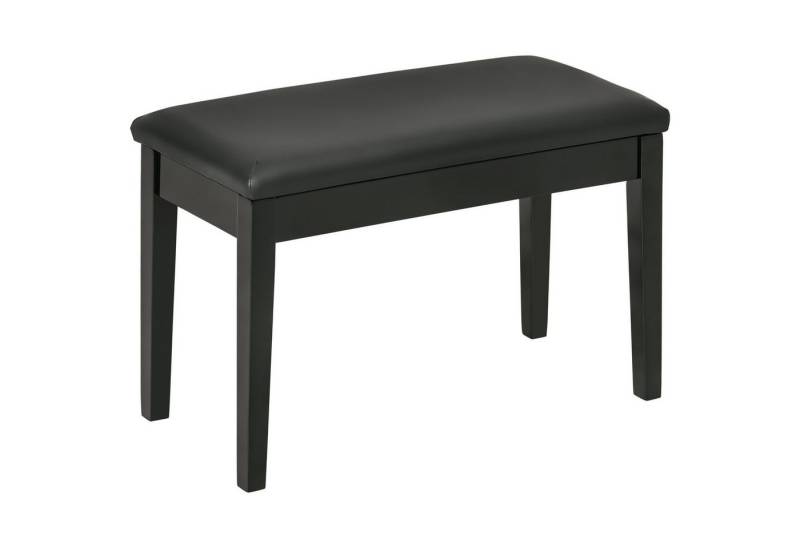 HOMCOM Klavierbank Klavierhocker mit versteckten Stauraum, Pianobank mit Lederkissen (bis 150 KG Belastbar, 1-St., Schwarz), 75 x 35 x 49 cm von HOMCOM