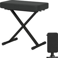 HOMCOM Klavierhocker Klappbar und in 4 Höhen Verstellbar mit X-Gestell, Klavierbank aus PU-Leder und Metall mit Rutschfesten Füßen, 60x32x53-63 cm, Schwarz   Aosom von HOMCOM