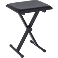 HOMCOM Klavierhocker  Klavierbank höhenverstellbar, zusammenklappbar, Metall, Kunstleder, Schaumstoff, Schwarz, 39 x 29 x 37-47 cm  Aosom von HOMCOM