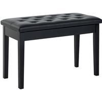 HOMCOM Klavierhocker Klavierbank traditioneller Landhausstil mit Stauraum, Gummiholz, Kunstleder schwarz, 76x36x50 cm für Musiker   Aosom.de von HOMCOM