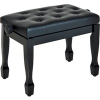 HOMCOM Klavierhocker höhenverstellbar Klavierbank Kosmetikhocker aus Massivholz mit Kunstlederbezug Schwarz 64 x 35 x 45-55 cm   Aosom.de von HOMCOM