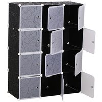 HOMCOM Kleiderschrank, BxHxT: 47 x 145 x 111 cm, Kunststoff - schwarz von HOMCOM