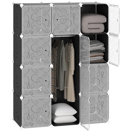 HOMCOM DIY Kleiderschrank Regalsystem mit 2 große und 9 kleinen Würfeln DIY-Würfelregal, Schuhregal, Aufbewahrungsregal für Büchern Spielzeug Schwarz 111 x 47 x 145 cm HOMCOM DIY Kleiderschrank Regalsystem mit 2 große und 9 kleinen Würfeln DIY-Würfelregal, Schuhregal, Aufbewahrungsregal für Büchern Spielzeug Schwarz 111 x 47 x 145 cm von HOMCOM