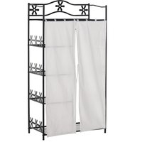 HOMCOM Kleiderschrank Multistauraum 5 Regale 84L x 42B x 159H cm Metall Schwarz Blumenmuster 2 Weiße Vorhänge Aosom HOMCOM Kleiderschrank Multistauraum 5 Regale 84L x 42B x 159H cm Metall Schwarz Blumenmuster 2 Weiße Vorhänge Aosom von HOMCOM