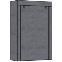HOMCOM Kleiderschrank Stoffschrank mit Kleiderstange, 6 Fächern, Faltbare Garderobe in Vlies-Optik, Faltschrank für Schlafzimmer, Flur, Dunkelgrau, 103 x 43 x 162,5 cm   Aosom von HOMCOM