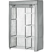 HOMCOM Kleiderschrank Stoffschrank, 6 Fächer, Grau, 103x43x162,5cm, Faltbare Garderobe in Vlies-Optik  Aosom.de von HOMCOM