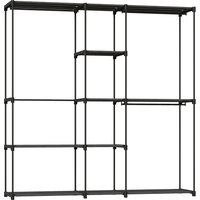 HOMCOM Kleiderschrank mit 8 Regalen & 3 Stangen, 182×43×185 cm, Schwarz   Aosom HOMCOM Kleiderschrank mit 8 Regalen & 3 Stangen, 182×43×185 cm, Schwarz   Aosom von HOMCOM