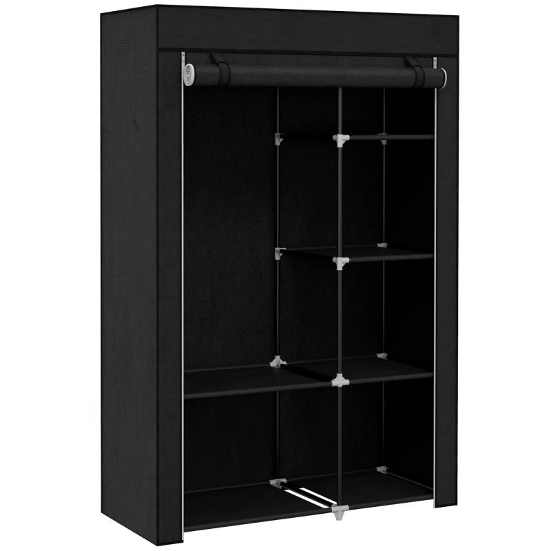 HOMCOM Kleiderschrank mit Kleiderstange 6 Fächern Faltbar Schwarz 103x43x162,5cm HOMCOM Kleiderschrank mit Kleiderstange 6 Fächern Faltbar Schwarz 103x43x162,5cm von HOMCOM