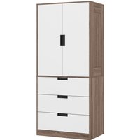HOMCOM Kleiderschrank modernes Schlafzimmer Ankleidezimmer Erwachsene mit 3 Schubladen und Kleiderstange für Schlafzimmer, Maße 80 x 50 x 180 cm, braun Aosom HOMCOM Kleiderschrank modernes Schlafzimmer Ankleidezimmer Erwachsene mit 3 Schubladen und Kleiderstange für Schlafzimmer, Maße 80 x 50 x 180 cm, braun Aosom von HOMCOM
