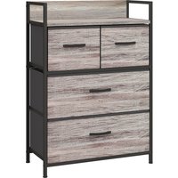 HOMCOM Kommode, 4 klappbare Stoff-Schubladen, Metallrahmen, offene Ablage – Industrie-Look, Grau, 60 x 29 x 85 cm Aosom HOMCOM Kommode, 4 klappbare Stoff-Schubladen, Metallrahmen, offene Ablage – Industrie-Look, Grau, 60 x 29 x 85 cm Aosom von HOMCOM