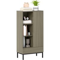HOMCOM Kommode 1 Tür Moderne Kommode für Wohnzimmer mit Schublade Verstellbarem Regal und 3 offenen Fächern für Esszimmer Flur Schlafzimmer 60x34x121 cm Natur   Aosom von HOMCOM