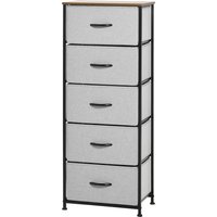HOMCOM Kommode mit 5 Schubladen aus Stoff Aufbewahrungsschrank Kommodenschrank mit Griffen, Modern-Design Schrank Schubladenschrank Aufbewahrungskommode für Schlafzimmer, Wohnzimmer Grau Aosom HOMCOM Kommode mit 5 Schubladen aus Stoff Aufbewahrungsschrank Kommodenschrank mit Griffen, Modern-Design Schrank Schubladenschrank Aufbewahrungskommode für Schlafzimmer, Wohnzimmer Grau Aosom von HOMCOM