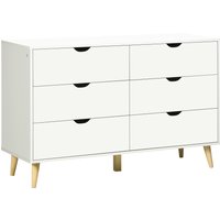 HOMCOM Kommode 6 Schubladen Aufbewahrungsmöbel 5 abgeschrägte Holzbeine 120 x 40 x 76 cm - weiß Aosom HOMCOM Kommode 6 Schubladen Aufbewahrungsmöbel 5 abgeschrägte Holzbeine 120 x 40 x 76 cm - weiß Aosom von HOMCOM