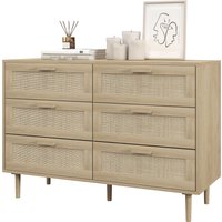 HOMCOM Kommode 6 Schubladen Aufbewahrungsmöbel mit Rattanflechtwerk 110L x 40B x 75H cm Holzoptik Aosom HOMCOM Kommode 6 Schubladen Aufbewahrungsmöbel mit Rattanflechtwerk 110L x 40B x 75H cm Holzoptik Aosom von HOMCOM