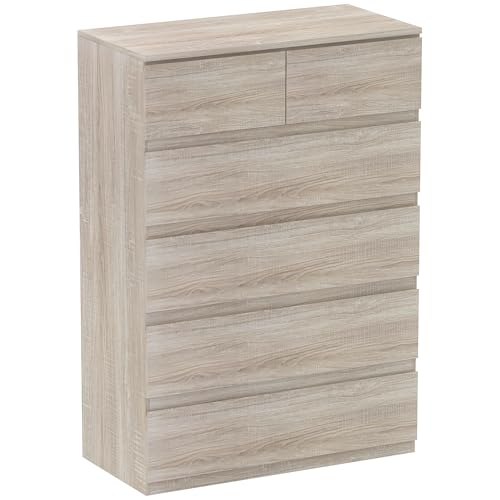 HOMCOM Kommode 6 Schubladen Aufbewahrungsmöbel ohne Griffe minimalistisches Design - 80 x 39 x 115 cm - Naturholz HOMCOM Kommode 6 Schubladen Aufbewahrungsmöbel ohne Griffe minimalistisches Design - 80 x 39 x 115 cm - Naturholz von HOMCOM