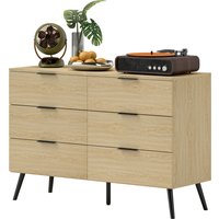 HOMCOM Kommode 6 Schubladen Schlafzimmer Kommode modernes Design mit Kippsicherung 110B x 40T x 75H cm Holzoptik Aosom HOMCOM Kommode 6 Schubladen Schlafzimmer Kommode modernes Design mit Kippsicherung 110B x 40T x 75H cm Holzoptik Aosom von HOMCOM