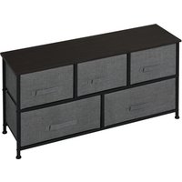 HOMCOM Kommode Aufbewahrungsmöbel 100 x 30 x 54 cm 5 Schubladen nicht gewebt Dunkelgrau Stahlstruktur Schwarz Holzoptik Aosom HOMCOM Kommode Aufbewahrungsmöbel 100 x 30 x 54 cm 5 Schubladen nicht gewebt Dunkelgrau Stahlstruktur Schwarz Holzoptik Aosom von HOMCOM