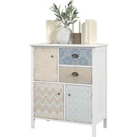 HOMCOM Kommode Aufbewahrungsschrank 2 Schubladen 3 Fächer Kippschutz Wohnzimmer Schlafzimmer Weiß 68x34x80cm   Aosom von HOMCOM