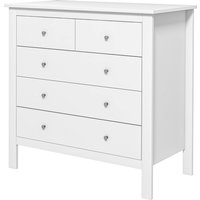 HOMCOM Kommode Beistellschrank 5 Schubladen Sideboard Anti-Kipp, Schubladenkommode für Schlafzimmer Wohnzimmer, Weiß 79x39,5x80,5cm   Aosom.de von HOMCOM