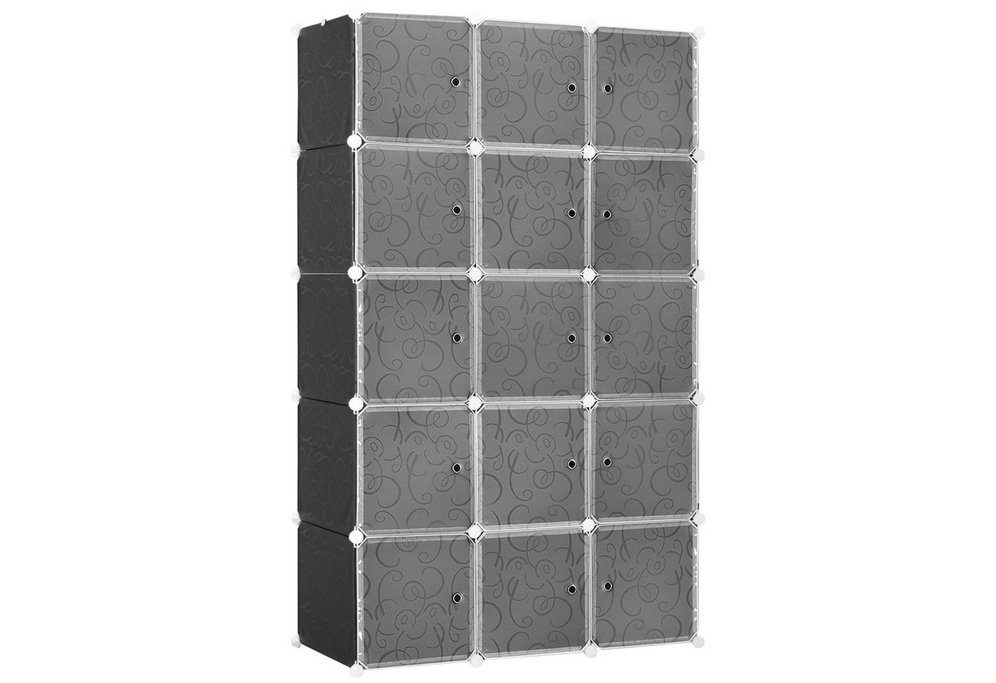 HOMCOM Kommode DIY-Kleiderschrank (Flexibler Schrank im Würfeldesign, 1 St., 2 große und 9 kleine Würfel), für Büchern Spielzeug Schwarz 111 x 47 x 183 cm von HOMCOM