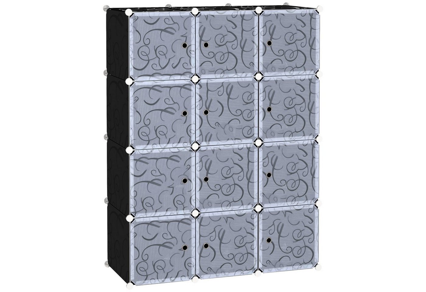 HOMCOM Kommode Garderobenschrank mit Kleiderstange (Aufbewahrungsschrank, 1 St., Kleiderschrank), Schwarz+Weiß 111 x 47 x 145 cm von HOMCOM