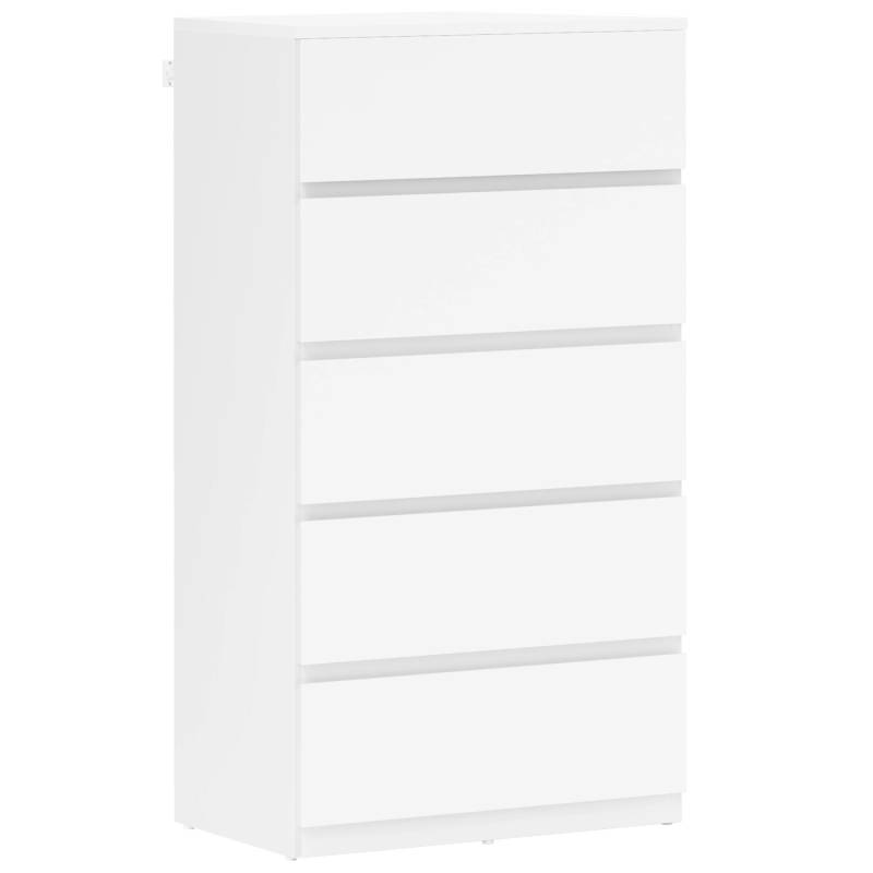 HOMCOM Kommode Holzwerkstoff 55L x 34B x 100H cm Weiß von HOMCOM
