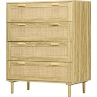 HOMCOM Kommode Schlafzimmer 4 Schubladen Aufbewahrungsmöbel mit Rattanflechtwerk im Bohème-Stil Maße 90 cm lang x 45 cm tief x 108,5 cm hoch Aspekt Naturholz Aosom HOMCOM Kommode Schlafzimmer 4 Schubladen Aufbewahrungsmöbel mit Rattanflechtwerk im Bohème-Stil Maße 90 cm lang x 45 cm tief x 108,5 cm hoch Aspekt Naturholz Aosom von HOMCOM