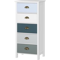 HOMCOM Kommode Schubladenschrank Aufbewahrungsschrank mit 5 Schubladen in verschiedenen Farben und Muschelgriffen aus Metall MDF - Maße: 45B x 30T x 95,4H cm Aosom HOMCOM Kommode Schubladenschrank Aufbewahrungsschrank mit 5 Schubladen in verschiedenen Farben und Muschelgriffen aus Metall MDF - Maße: 45B x 30T x 95,4H cm Aosom von HOMCOM