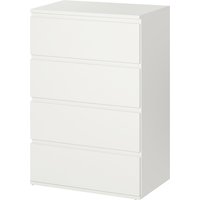 HOMCOM Kommode Schubladenschrank Sideboard mit 4 Schubladen, Büroschrank  mit kippsicheren Zuglaschen, Weiß, 55 x 33 x 80 cm von HOMCOM