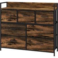 HOMCOM Kommode mit 7 Stoffschubladen, Anti-Kipp, Aufbewahrungsschränke, Sideboard MDF, Braun   Aosom.de von HOMCOM