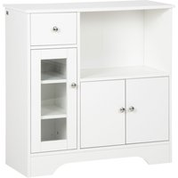 HOMCOM Kommode Sideboard Küchenschrank doppeltüriges Schrankfach Aufbewahrungsschrank mit verstellbare Einlegeböden Küchenmöbel Kippschutz 80x30x82 cm   Aosom von HOMCOM