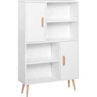 HOMCOM Kommode Sideboard Schubladenkommode Highboard Schrank Anrichte Schuhschrank Küchenregal Küchenschrank mit 2 Türen 5 Fächern Weiß   Aosom von HOMCOM