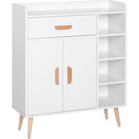 HOMCOM Kommode Sideboard Schubladenkommode Highboard Schrank Anrichte Schuhschrank mit 1 Schubladen 2 Türen 3 Fächern Weiß 80 x 29,5 x 96 cm Aosom HOMCOM Kommode Sideboard Schubladenkommode Highboard Schrank Anrichte Schuhschrank mit 1 Schubladen 2 Türen 3 Fächern Weiß 80 x 29,5 x 96 cm Aosom von HOMCOM