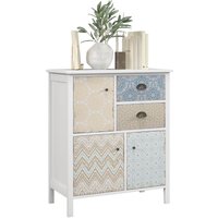 HOMCOM Kommode Sideboard mit 2 Schubladen 3 Schrankfächern Schrank mit Holzgestell Aufbewahrungsschrank im Modern Stil Schubladenschrank von HOMCOM