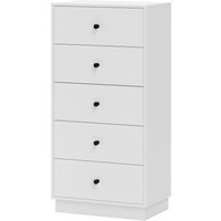 HOMCOM Kommode Sideboard mit 5 Schubladen Schrank aus Holzwerkstoff Aufbewahrungsschrank im Modern Stil Schubladenschrank Kommodenschrank für Wohnzimmer Schlafzimmer Flur 47 x 29 x 95 cm Weiß Aosom HOMCOM Kommode Sideboard mit 5 Schubladen Schrank aus Holzwerkstoff Aufbewahrungsschrank im Modern Stil Schubladenschrank Kommodenschrank für Wohnzimmer Schlafzimmer Flur 47 x 29 x 95 cm Weiß Aosom von HOMCOM