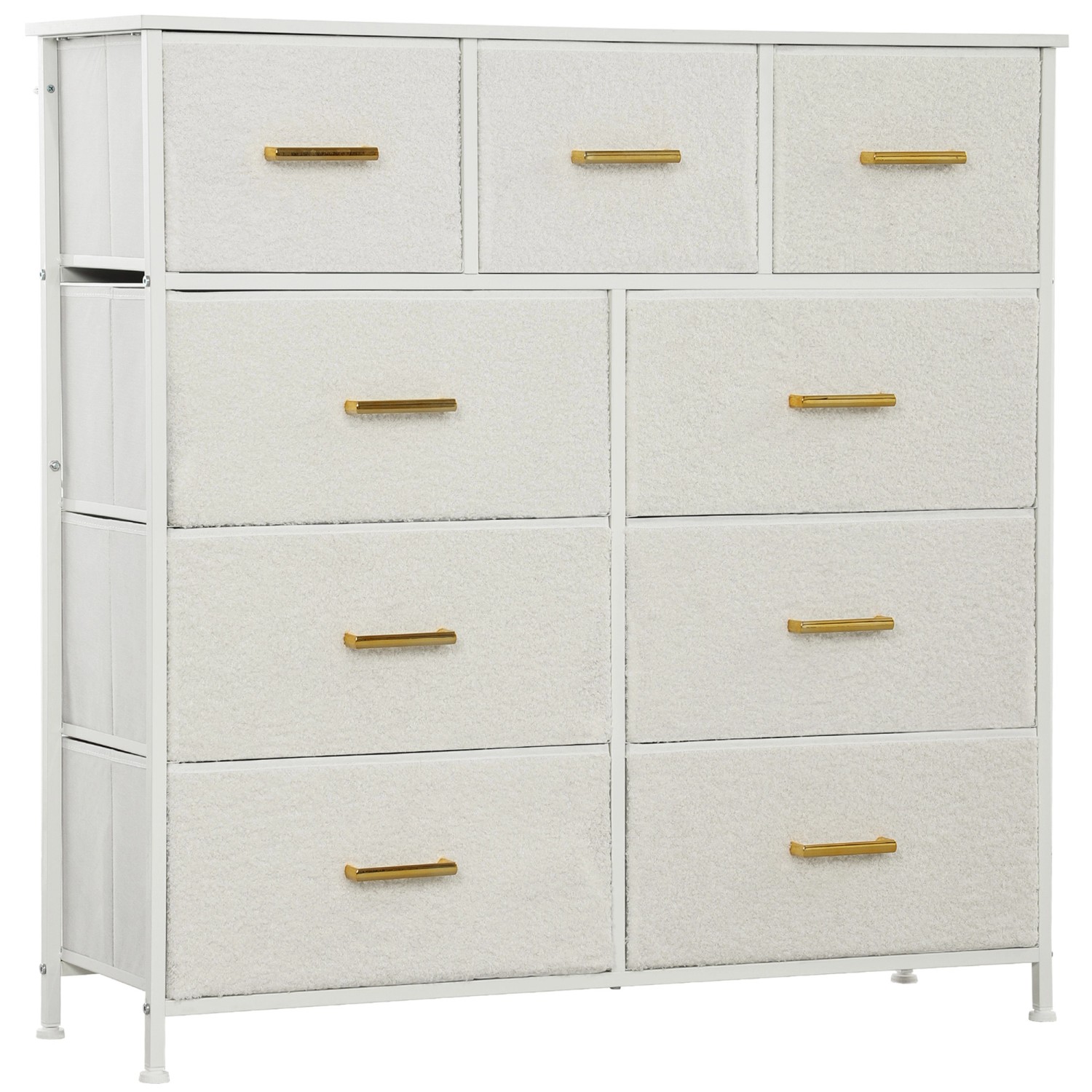 HOMCOM Kommode Sideboard mit 9 Stoffschubladen Schubladenschrank Cremeweiß HOMCOM Kommode Sideboard mit 9 Stoffschubladen Schubladenschrank Cremeweiß von HOMCOM