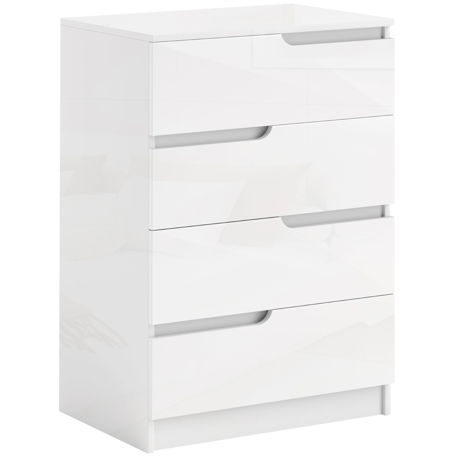 HOMCOM Kommode Spanplatte 60L x 40B x 85H cm Hochglanzweiß HOMCOM Kommode Spanplatte 60L x 40B x 85H cm Hochglanzweiß von HOMCOM
