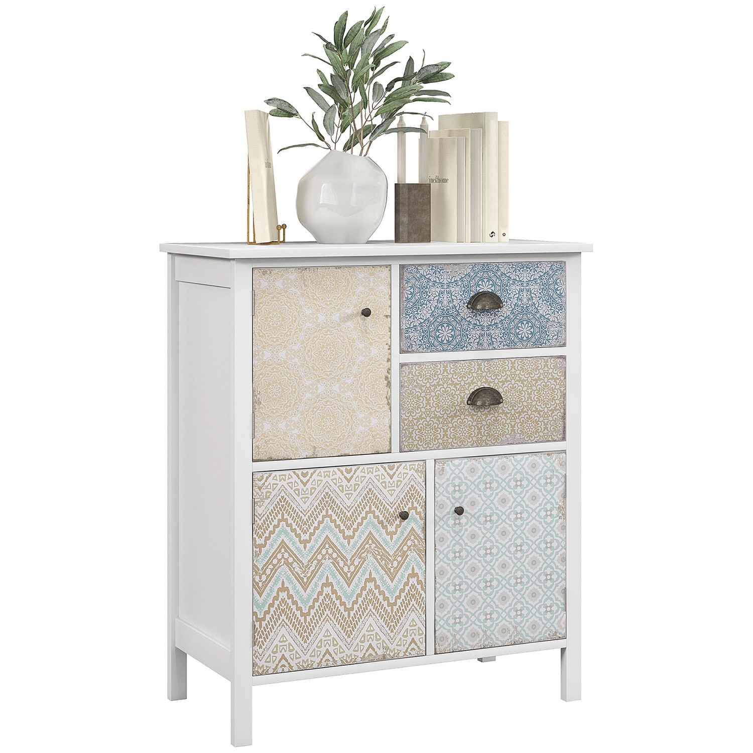 HOMCOM Kommode mit 2 Schubladen und 3 Schrankfächern Weiß 68 x 34 x 80 cm HOMCOM Kommode mit 2 Schubladen und 3 Schrankfächern Weiß 68 x 34 x 80 cm von HOMCOM