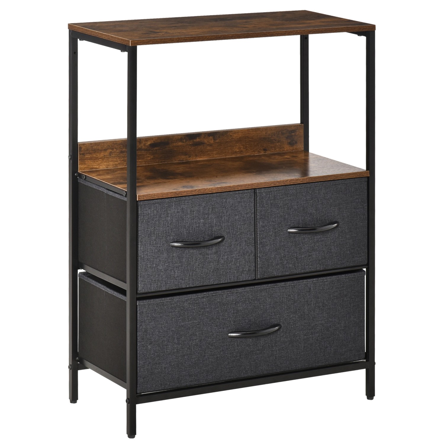 HOMCOM Kommode mit 3 Schubladen Aufbewahrungsschrank Kommodenschrank Schwarz HOMCOM Kommode mit 3 Schubladen Aufbewahrungsschrank Kommodenschrank Schwarz von HOMCOM